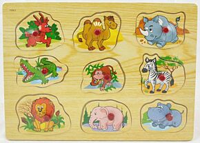 Insérer un puzzle avec 9 animaux différents (First Learning Company)
