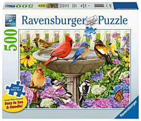 Ravensburger puzzle 'Bij het vogelbadje' 500 extra groot