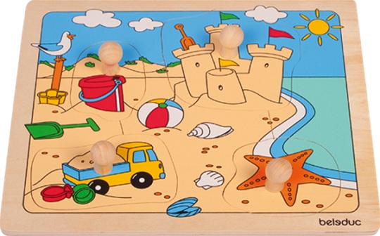 inkijkpuzzel in hout - thema strand